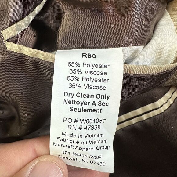 Tommy Hilfiger Men's Tweed Sport Coat Blazer Houndstooth Brown 50R - Picture 3 of 6